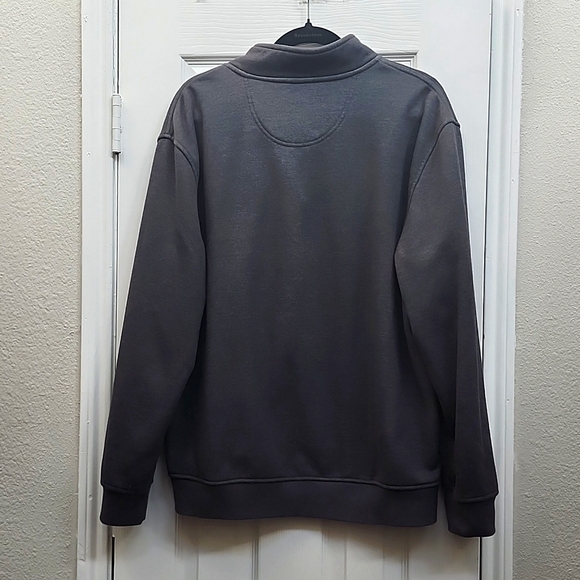 Men's Izod Dark Gray 1/4 Zip Mockneck Pullover, Size XL - Picture 4 of 7